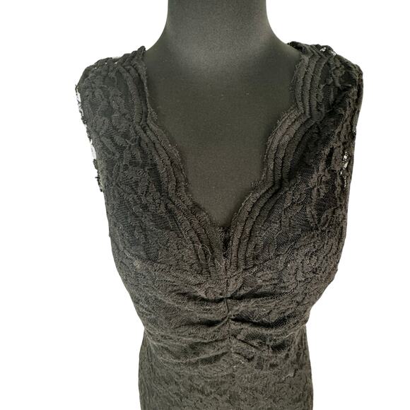 Y2K Calvin Klein Lace Overlay Slip Dress Set – Size 6 Little Black Party Dress - Picture 16 of 16